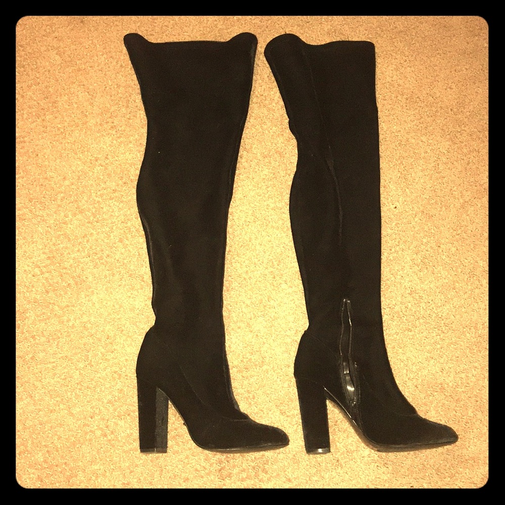 L4L by Lust for Life Velvet Over-the-Knee Boots